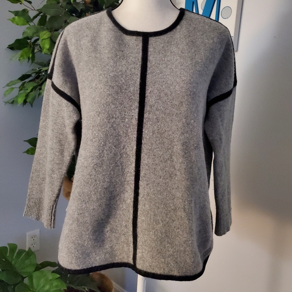 J. CREW 100% Wool 2 Tone Tunic Sweater L